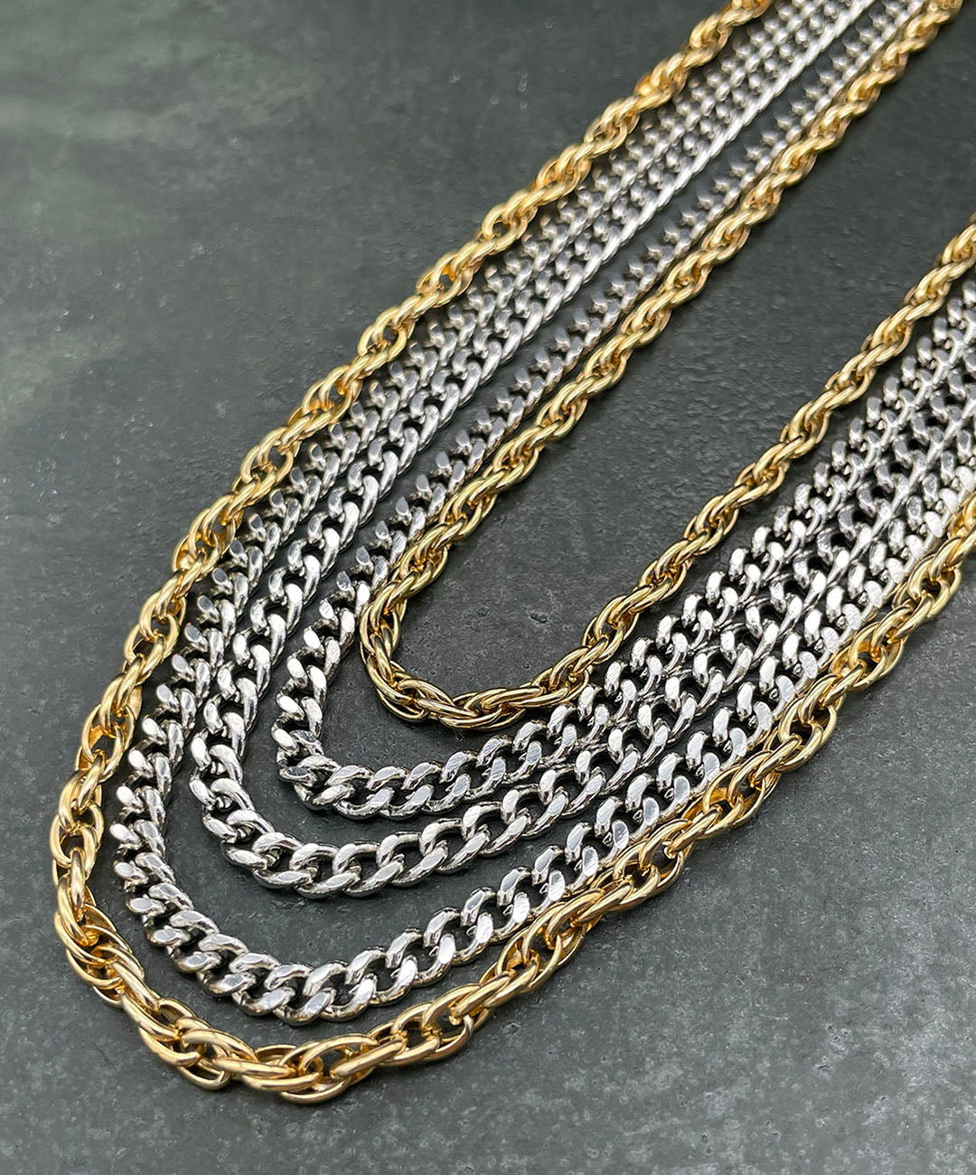vintage multi chain necklace