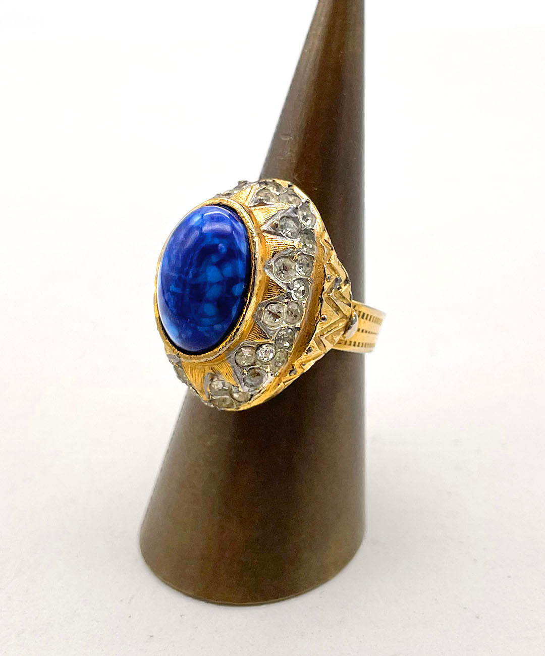 【USA輸入】ヴィンテージ ブルー カボション ビジュー リング/Vintage Blue Cabochon Bijou Ring