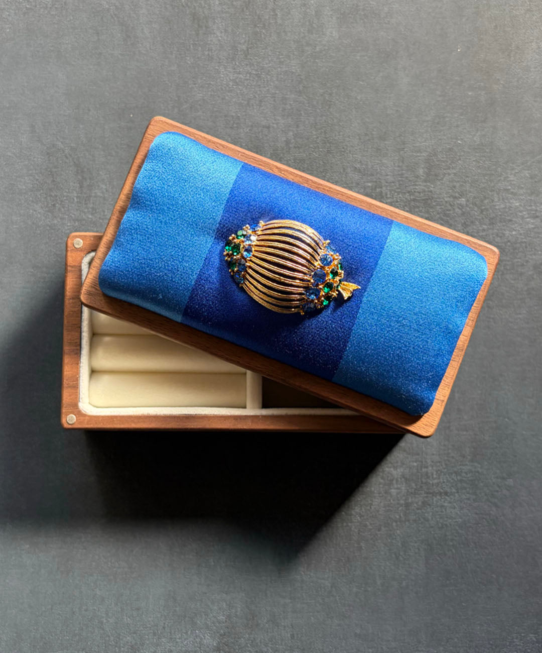 ロイヤルブルー バイカラー ジュエリーボックス/Royal Blue Bicolor