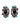 【USA輸入】ヴィンテージ SELRO ブラック パープル ターコイズ ビジュー イヤリング/Vintage SELRO Black Purple Turquoise Bijou Clip On Earrings