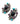 【USA輸入】ヴィンテージ SELRO ブラック パープル ターコイズ ビジュー イヤリング/Vintage SELRO Black Purple Turquoise Bijou Clip On Earrings