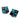 【ドイツ買付】ヴィンテージ SEIBOTH ティール ブラック スクエアストーン イヤリング/Vintage SEIBOTH Teal Black Square Clip On Earrings