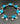【USA輸入】ヴィンテージ ネオンブルー フォイルガラス フローラル ブレスレット/Vintage Blue Foil Glass Floral Bracelet