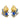 【USA輸入】ヴィンテージ JULIANA ブルー フローラル ビジュー イヤリング/Vintage JULIANA Blue Floral Bijou Clip On Earrings