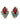 【UK輸入】ヴィンテージ レッド ラインストーン イヤリング/Vintage Red Rhinestones Clip On Earrings
