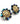 【USA輸入】 ヴィンテージ クラウントリファリ ビーズ イヤリング/Vintage Crown TRIFARI Beads Clip On Earrings