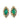 【USA輸入】ヴィンテージ エメラルド オーロラ ビジュー イヤリング/Vintage Emerald Bijou Rhinestones Clip On Earrings