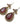 【トルコ輸入】ヴィンテージ ディープレッド ガラスストーン ピアス/Vintage Red Glass Stones Post Earrings
