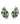 【USA輸入】ヴィンテージ リスナー ラインストーン イヤリング/Vintage LISNER Green Aurora Rhinestones Clip On Earrings