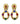 【USA輸入】ヴィンテージ  マルチカラー カボション イヤリング/Vintage Multicolor Cabochon Clip On Earrings