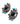 【USA輸入】ヴィンテージ SELRO ブラック パープル ターコイズ  ビジュー イヤリング/Vintage SELRO Black Purple Turquoise Bijou Clip On Earrings