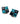 【ドイツ買付】ヴィンテージ SEIBOTH  ティール ブラック スクエアストーン イヤリング/Vintage SEIBOTH Teal Black Square Clip On Earrings