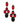 【ドイツ買付】ヴィンテージ SEIBOTH レッド ブラック カボション イヤリング/Vintage SEIBOTH Red Black Cabochon Clip On Earrings