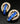 【USA輸入】ヴィンテージ  ネオンブルー ラインストーン イヤリング/Vintage Neon Blue Rhinestones Clip On Earrings