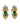 【USA輸入】ヴィンテージ グリーン ラインストーン ピアス/Vintage Green Rhinestones Post Earrings