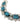【USA輸入】ヴィンテージ FLORENZA ティールブルー アートガラス ブレスレット/Vintage FLORENZA Teal Blue Art Glass Bracelet