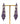 【USA輸入】ヴィンテージ パープル ラインストーン ピアス/Vintage Purple Rhinestones Dangle Post Earrings