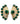 【USA輸入】ヴィンテージ エメラルド ファン イヤリング/Vintage Emerald Fan Earrings