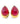【カナダ輸入】ヴィンテージ ストロベリーレッド ガラスストーン イヤリング/Vintage Strawberry Red Glass Stones Clip On Earrings