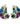 【USA輸入】ヴィンテージ  マルチカラー ラインストーン イヤリング/Vintage Multi Colored Rhinestones Clip On Earrings