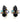 【USA輸入】ヴィンテージ ブラック オーロラ ビジュー イヤリング/Vintage Black Aurora Bijou Clip On Earrings