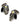 【カナダ輸入】ヴィンテージ グレー ブラック オーロラ ビジュー イヤリング/Vintage Gray Black Aurora Clip On Earrings