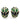 【USA輸入】ヴィンテージ ネイビー×グリーン エナメル イヤリング/Vintage Navy Green Enamel Clip On Earrings