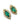 【USA輸入】ヴィンテージ エメラルド オーロラ ビジュー イヤリング/Vintage Emerald Bijou Rhinestones Clip On Earrings
