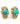 【USA輸入】ヴィンテージ ターコイズ ラインストーン イヤリング/Vintage Turquoise Rhinestones Clip On Earrings