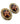 【USA輸入】ヴィンテージ ブラウン ドット カボション イヤリング/Vintage Brown Polka Dots Clip On Earrings